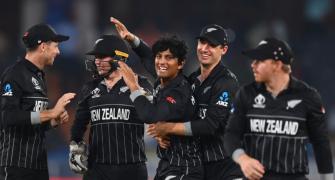 ICC World Cup PIX: Kiwis close in on comfortable win