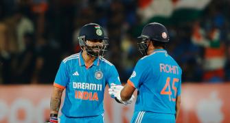 3rd ODI PHOTOS: Rohit-Kohli keep India on course
