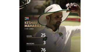 Maharaj helps South Africa record 50th Test win by...