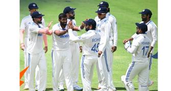 PIX: Rattled Aus declare, set India 275 for victory