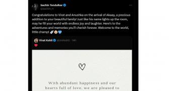 'A precious addition': Sachin congratulates Virushka