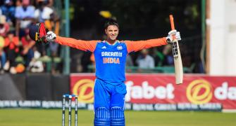 PIX: Abhishek slams 46-ball ton as India maul Zimbabwe