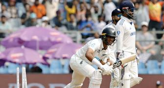 3rd Test PIX: Sundar's double strike stumps Kiwis