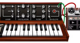 Google doodles on Dr Robert Moog's 78th birthday