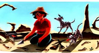 Google doodles for Mary Leakey's 100th anniversary