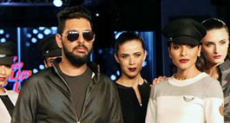 Pics: Yuvi and gang turn to fashion to fight cancer