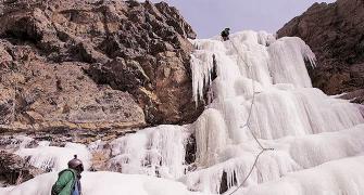 Dare to climb a frozen waterfall?