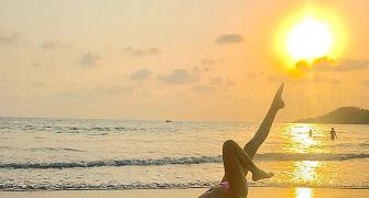 Beach yoga! Kavita Kaushik's fitness secret is out