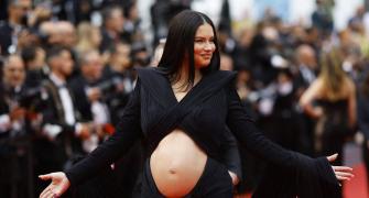 Adriana Bares Baby Bump At Cannes