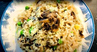 Recipe: Nadiya's Mushroom Peas Risotto