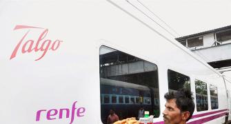 High-speed Spanish Talgo train hits the tracks