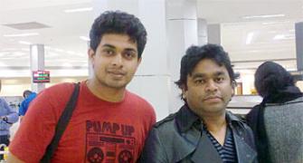 Spotted: A R Rahman at Chennai airport