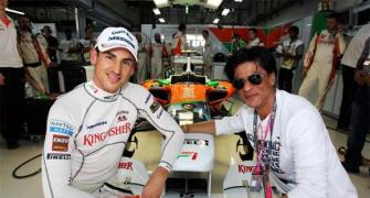 PIX: Shah Rukh Khan cheers for Force India