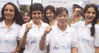 PIX: Mary Kom packs a punch for Mumbai moms