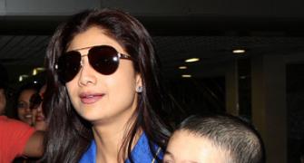 PIX: Shilpa Shetty, son spotted at the airport