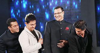 PIX: Shah Rukh, Salman and Aamir's towel dance with Rajat Sharma