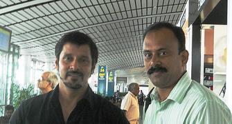 Spotted: Tamil actor Vikram at Hyderabad airport