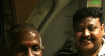 Spotted: Illayaraja on a flight