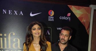 PIX: Salman Khan, Shilpa Shetty get ready for IIFA