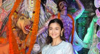 PIX: Kajol, Alia celebrate Durga puja