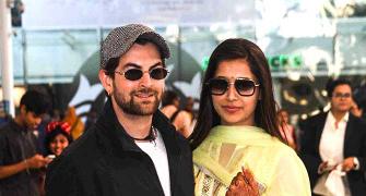 PIX: Newlyweds Neil-Rukmini return to Mumbai