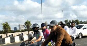 SPOTTED: Salman Khan cycles in Mumbai