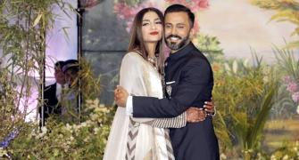 Couple cool: Sonam and Anand at their reception