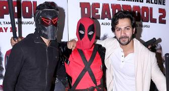 Varun spotted with two superheroes