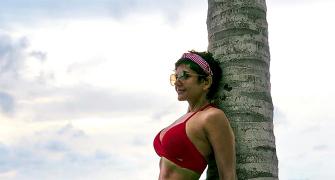 PIX: Mandira Bedi looks RED HOT in a bikini