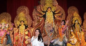 Rani, Kajol, Priyanka celebrate Durga pooja