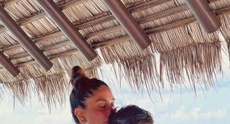 Jeh Gets a Kiss from Mommy Kareena