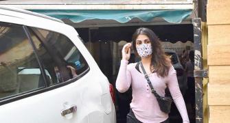 PIX: Rhea Chakraborty gets ready for work