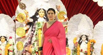 Kajol Gets Emotional At Durga Puja