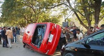 Telangana ire: MLAs attacked, vehicles smashed...