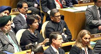 Spotted: Indian delegation at UN, looking sombre
