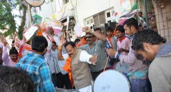 First pics: Party begins at BJP HQ as Modi set for win