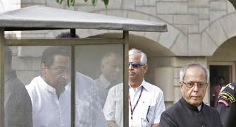 PICS: Pranab pays homage to leaders before oath