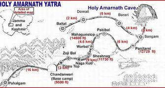 PIX: Amarnath Yatra begins; security tight, weather grim