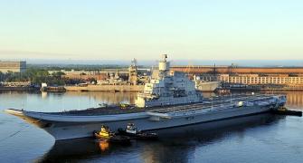 PHOTOS: INS Vikramaditya sets the pace in sea trials