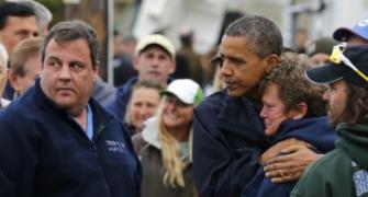 Barack Obama makes 'Sandy' count