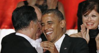 Obama, Romney's fun night: 'Biden will laugh at anything'