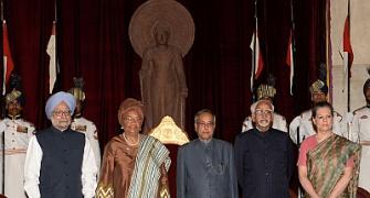 Indira Gandhi peace prize given to Liberian president
