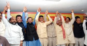 Javadekar meets Naidu in Hyderabad; TDP-BJP alliance safe