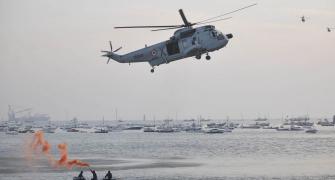 Navy chopper makes emergency landing off Mumbai
