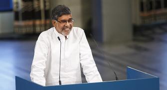 When Nobel laureate Satyarthi lost his speech midway through address