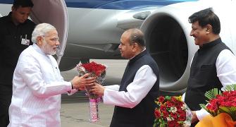 Narendra Modi in Mumbai on first visit as PM