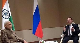 Modi, Medvedev meet in Myanmar