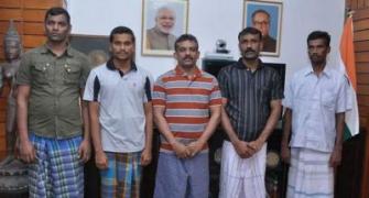 Villagers celebrate homecoming of fishermen released from Sri Lanka