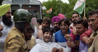 Lalit Modi row: Congress protests outside Sushma's house; demands resignation