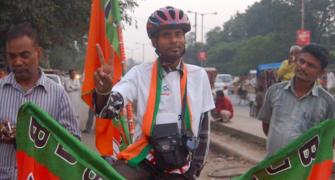 The handicapped cyclist who campaigns for Modi